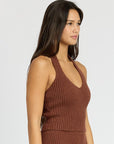 Emory Park Ribbed Halter Neck Top