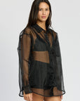 Emory Park Oversized Organza Shirt