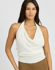 Emory Park Cowl Neck Halter Top