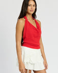 Emory Park Cowl Neck Halter Top