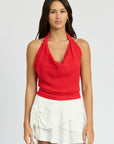 Emory Park Cowl Neck Halter Top