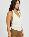 Emory Park Cowl Neck Halter Top