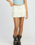 Emory Park Tiered Ruffle Mini Skort