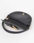 Motif Engraved Buckle Top Handle Convertible Bag