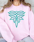 Turquoise Boot Stitch Graphic Fleece Sweatshirts