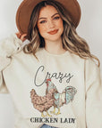 Crazy Chicken Lady Graphic Fleece Sweatshirts