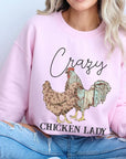 Crazy Chicken Lady Graphic Fleece Sweatshirts