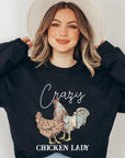 Crazy Chicken Lady Graphic Fleece Sweatshirts