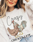 Crazy Chicken Lady Graphic Fleece Sweatshirts