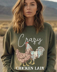 Crazy Chicken Lady Graphic Fleece Sweatshirts