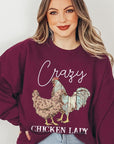 Crazy Chicken Lady Graphic Fleece Sweatshirts