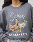 Crazy Chicken Lady Graphic Fleece Sweatshirts