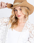 Crochet Straw Convertible Sun Hat