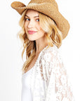 Crochet Straw Convertible Sun Hat