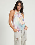 Emory Park Tie Dye Cowl Neck Top