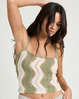 Emory Park Printed Crochet Top