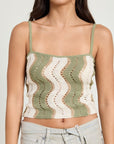 Emory Park Printed Crochet Top