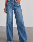 High Waisted Denim Wide Leg Jeans