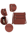 MKF Collection Solid Quilted Cotton Crossbody