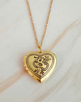 Nostalgic Heart Initial Open Locket Necklace