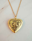 Nostalgic Heart Initial Open Locket Necklace