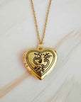 Nostalgic Heart Initial Open Locket Necklace