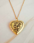 Nostalgic Heart Initial Open Locket Necklace