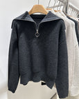 Ribbed Half Zip Sweater