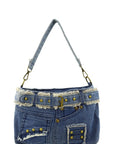 Denim Pants Shape Crossbody Bag