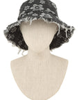 Denim Flower Bucket Hat