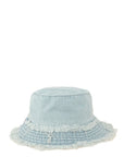 Distressed Line Denim Bucket Hat