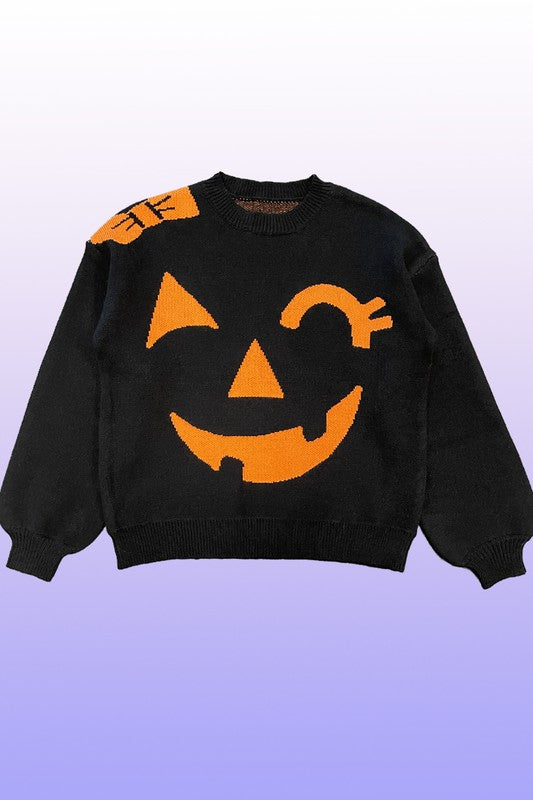Halloween Knit Sweater with Ghosts