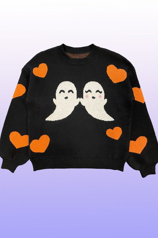 Halloween Knit Sweater with Ghosts