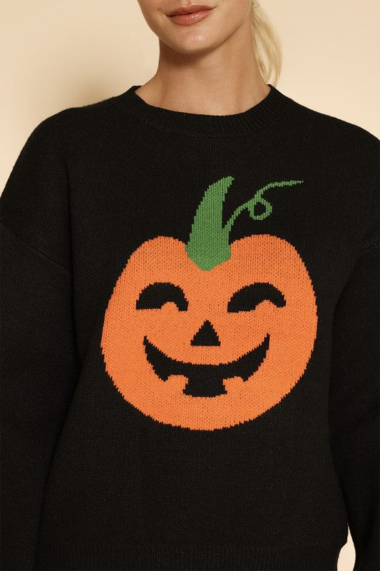 Halloween Knit Sweater with Ghosts