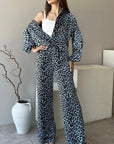 Women's Cheetah Two Piece Pant Set by Claude