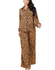 Women's Cheetah Two Piece Pant Set by Claude