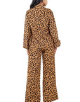 Women's Cheetah Two Piece Pant Set by Claude