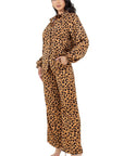 Women's Cheetah Two Piece Pant Set by Claude