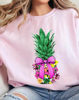 Coquette Pineapple Graphic Fleece Sweatshirts