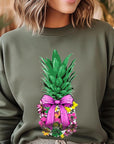 Coquette Pineapple Graphic Fleece Sweatshirts