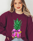 Coquette Pineapple Graphic Fleece Sweatshirts