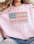 Patriotic Flower Flag Graphic Fleece Sweatshirts