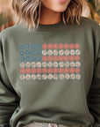 Patriotic Flower Flag Graphic Fleece Sweatshirts