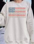 Patriotic Flower Flag Graphic Fleece Sweatshirts