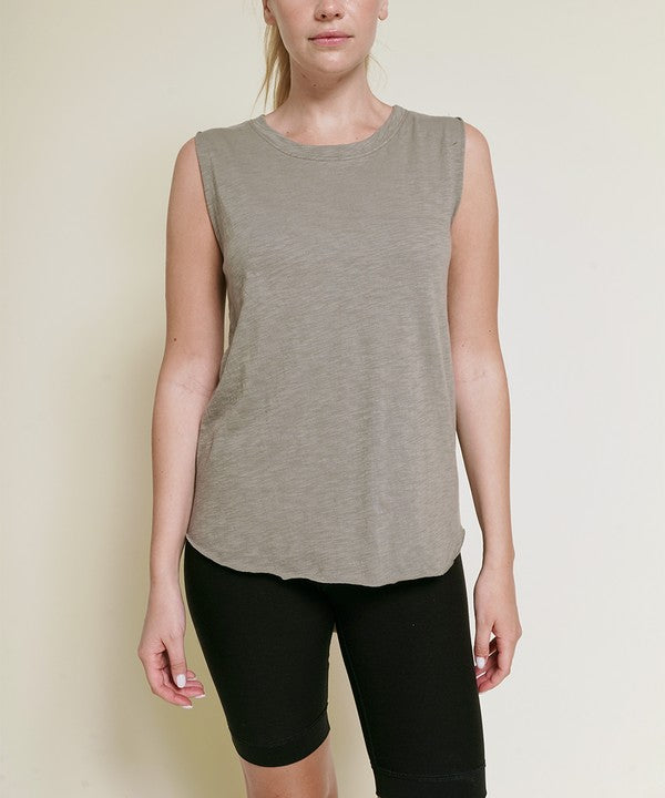 Fabina Cotton Slub Muscle Vintage Tank