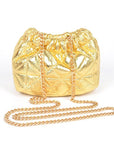 Metallic Quilted Convertible Bucket Swing Bag