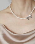 Bowknot Pearl Chain Necklace