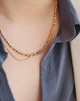 Double layer Figaro Chain Necklace