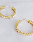 Classy Lady Pearl Hoop Earrings