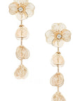 Filigree Flower Long Drop Earrings